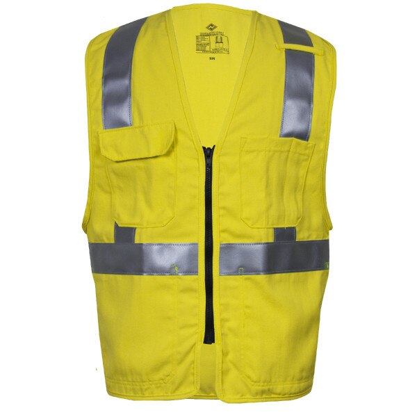 Dual Hazard FR Hi-Vis Deluxe Road Vest - Type R Class 2 in Hi-Vis Yellow